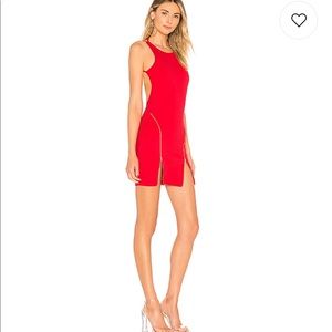Mindy Double Zip Dress in Red